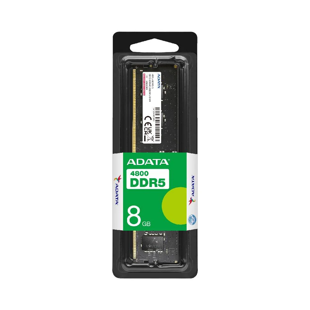 Memória ADATA, 8GB, 4800MHz, DDR5 - AD5U48008G S Memória ADATA, 8GB, 4800MHz, DDR5 - AD5U48008G S
