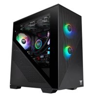 Gabinete Thermaltake Divider 170 TG, Mid-Tower, ArGB, M-ATX, Vidro, Com 2 Fans, Black Edition - Ca-1s4-00s1wn-00