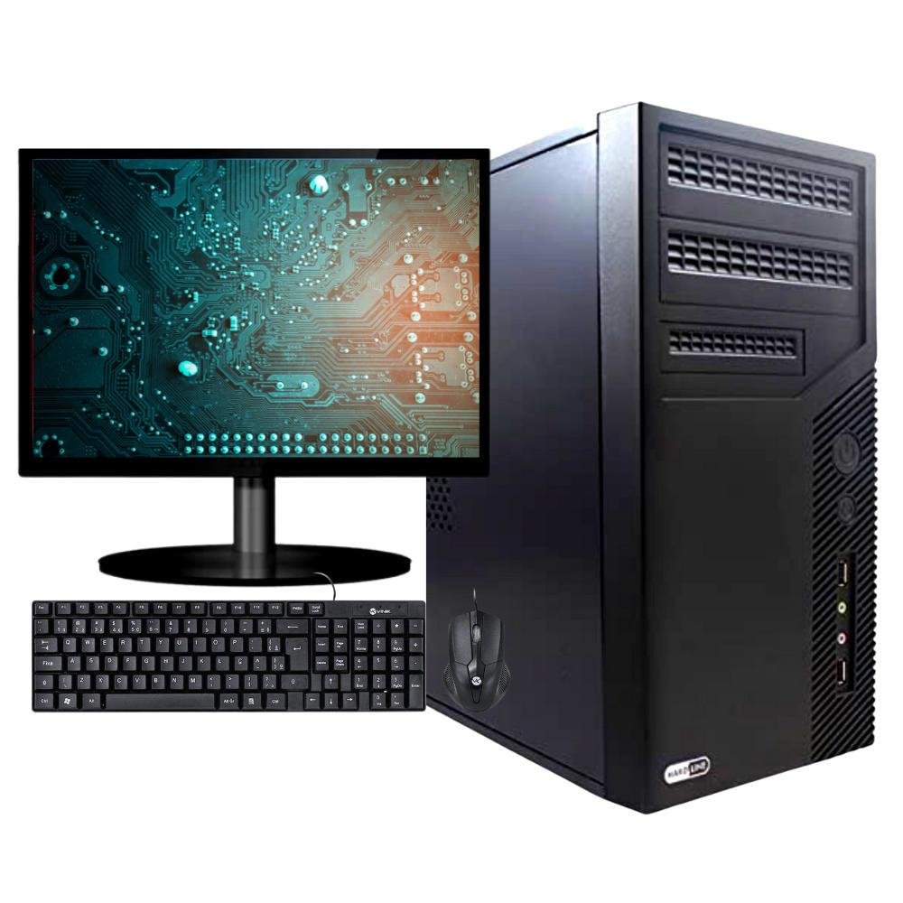 Computador Option Info Completo, Intel Core I3 4130, 4GB, SSD 240GB, Windows 10 Pro + Monitor 19 Full HD + Kit Computador Option Info Completo, Intel Core I3 4130, 4GB, SSD 240GB, Windows 10 Pro + Monitor 19 Full HD + Kit