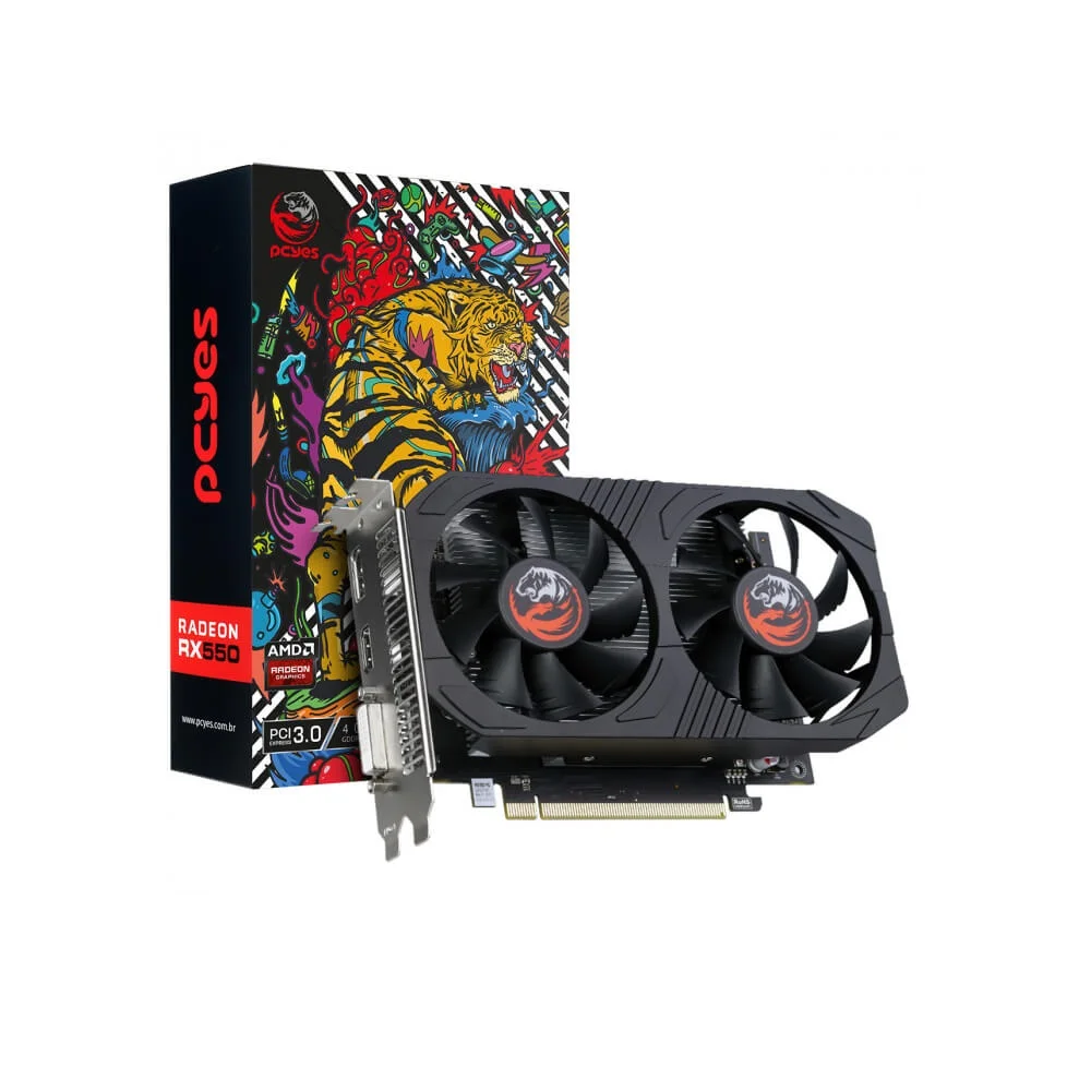 Placa De Vídeo AMD Radeon Rx550 4GB GDDR5 KaBuM