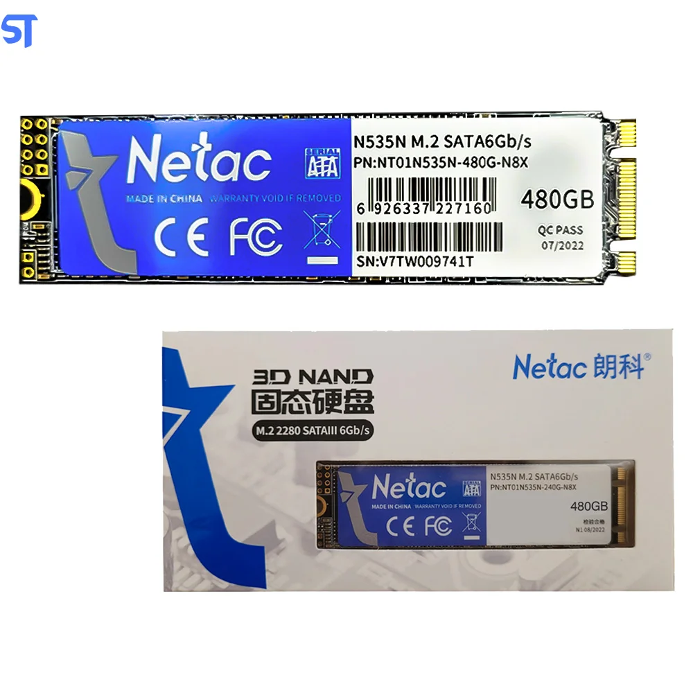 SSD M2 Nvme 480GB Netac 2400MBs Leitura 1700MBs