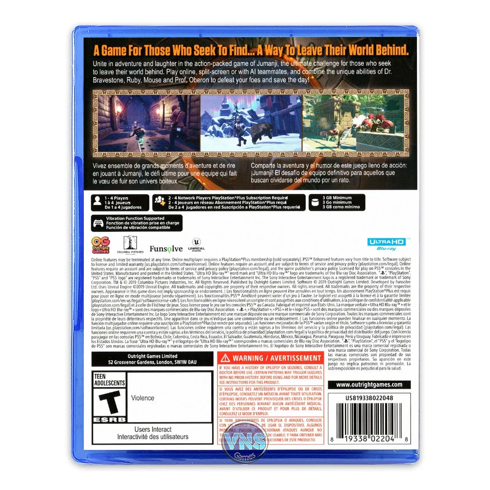 Jumanji The Video Game - Ps5 Jumanji The Video Game - Ps5