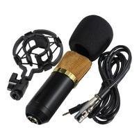 Microfone Condensador Abmidia Profissional, Unidirecional, Preto e Dourado