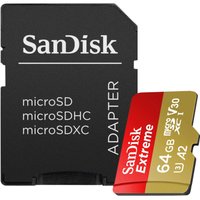 Sandisk Cartão Uhs I Microsd Extremo 64gb Para Vídeo 4k Em Smartphones, Câmeras De Ação E Drones 170mb/s Lido, 80mb/s
