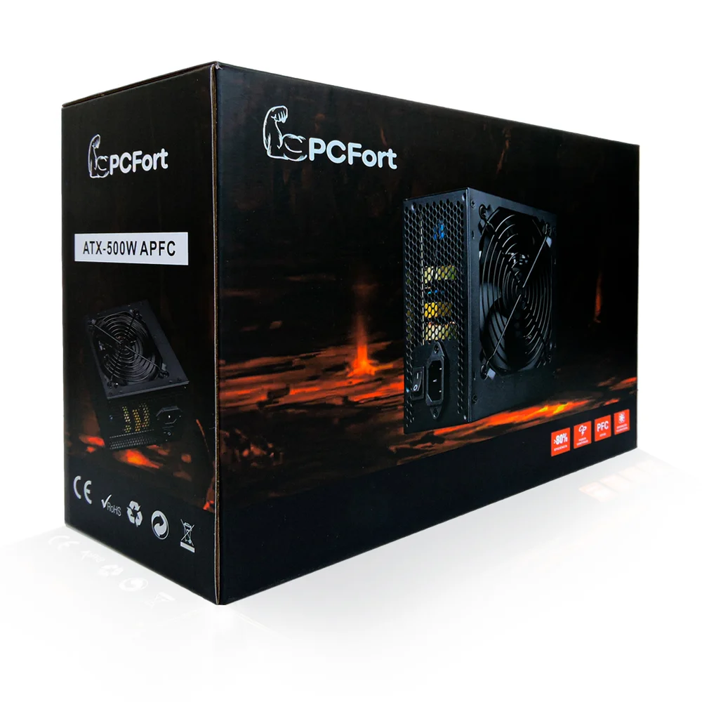 Fonte Pcfort, 500W, 80 Plus Bronze, Automática, PFC Ativo Fonte Pcfort, 500W, 80 Plus Bronze, Automática, PFC Ativo