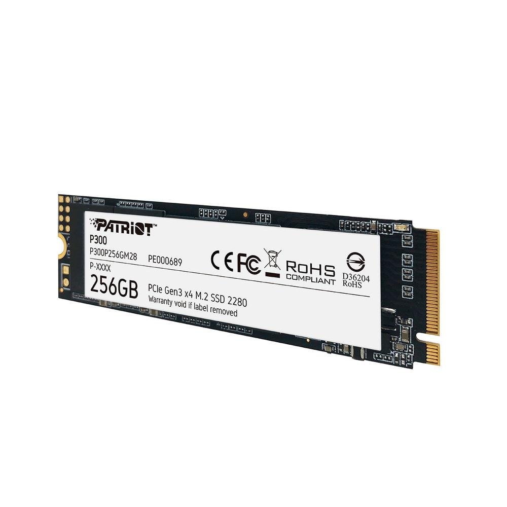 SSD Patriot P300, 256GB, M.2 2280 Pcie 3x4 NVMe 1.3, Leitura 1700MB/s E Grav. 1100MB/s - P300p256gm28 SSD Patriot P300, 256GB, M.2 2280 Pcie 3x4 NVMe 1.3, Leitura 1700MB/s E Grav. 1100MB/s - P300p256gm28