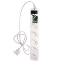 Filtro de Linha Clamper Energia, 5 Tomadas, Filtro De Linha + Dps, Transparente, Cabo 1mt