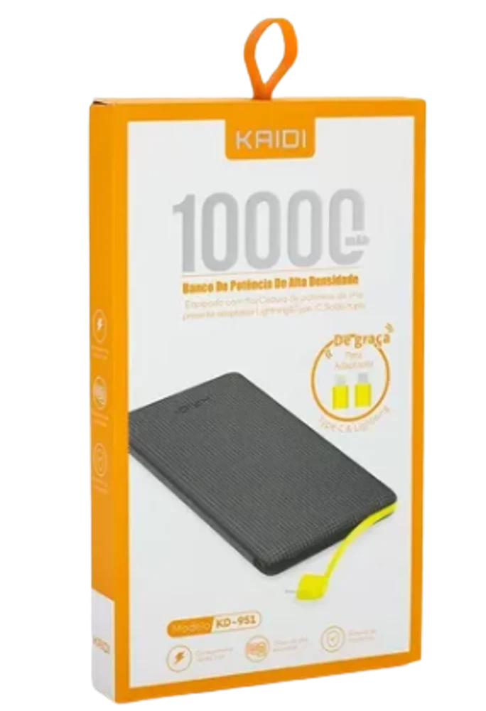 Carregador Power Bank 10000 Mah - Preto