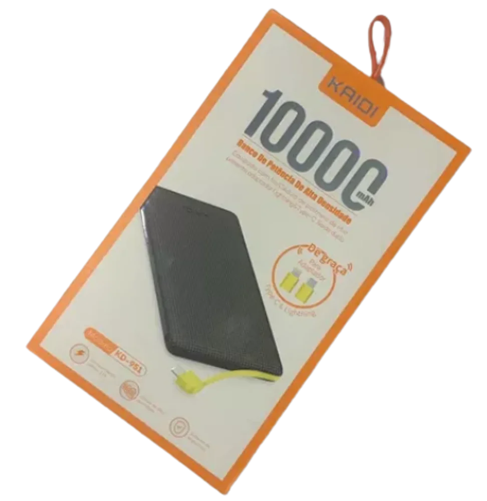 Carregador Power Bank 10000 Mah - Preto