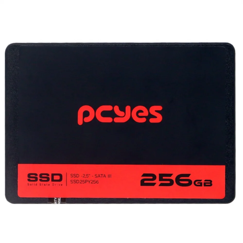 SSD PCYES, 256GB, SATA III, TLC 3D, Leitura: 550MB/s, Gravação: 400MB/s - SSD25PY256E SSD PCYES, 256GB, SATA III, TLC 3D, Leitura: 550MB/s, Gravação: 400MB/s - SSD25PY256E