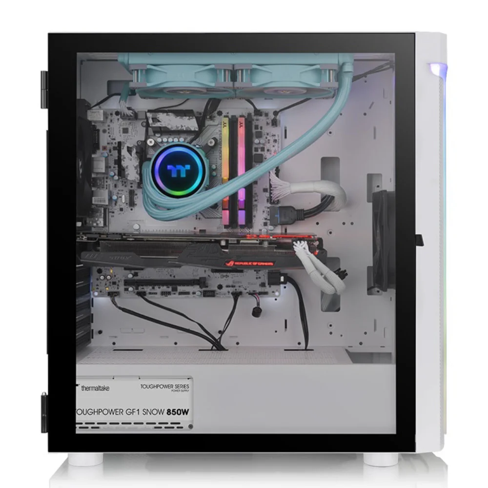 Gabinete Thermaltake H590 Tg Argb, Mid-Tower, Vidro, Branco - Ca-1x4-00m6wn-00 Gabinete Thermaltake H590 Tg Argb, Mid-Tower, Vidro, Branco - Ca-1x4-00m6wn-00