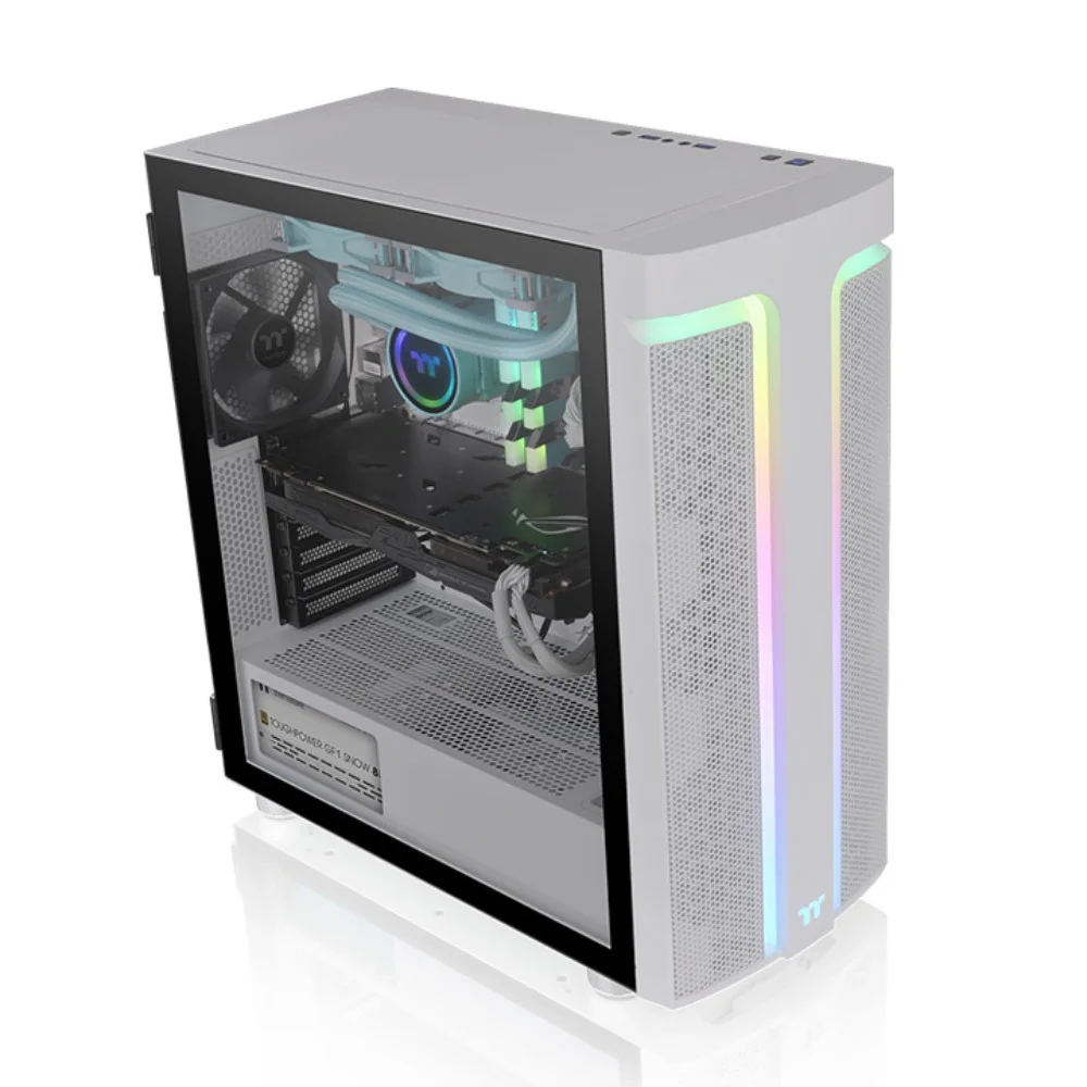 Gabinete Thermaltake H590 Tg Argb, Mid-Tower, Vidro, Branco - Ca-1x4-00m6wn-00 Gabinete Thermaltake H590 Tg Argb, Mid-Tower, Vidro, Branco - Ca-1x4-00m6wn-00