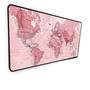 Mouse Pad Gamer Speed, Extra Grande 60x30Cm, Profissional - Mapa Mundi Rosa