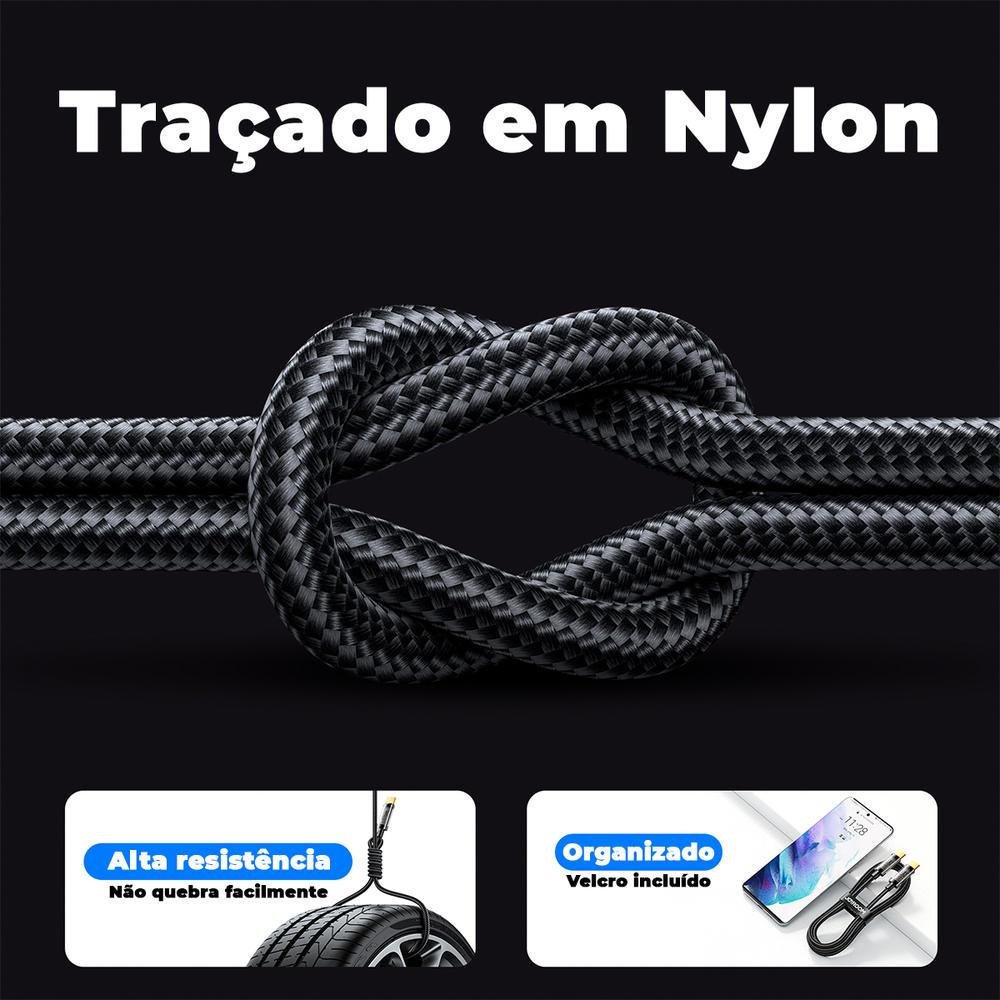 Cabo Carregador Ultra Rápido USB C, 100w, 1,2m, Preto, Joyroom
