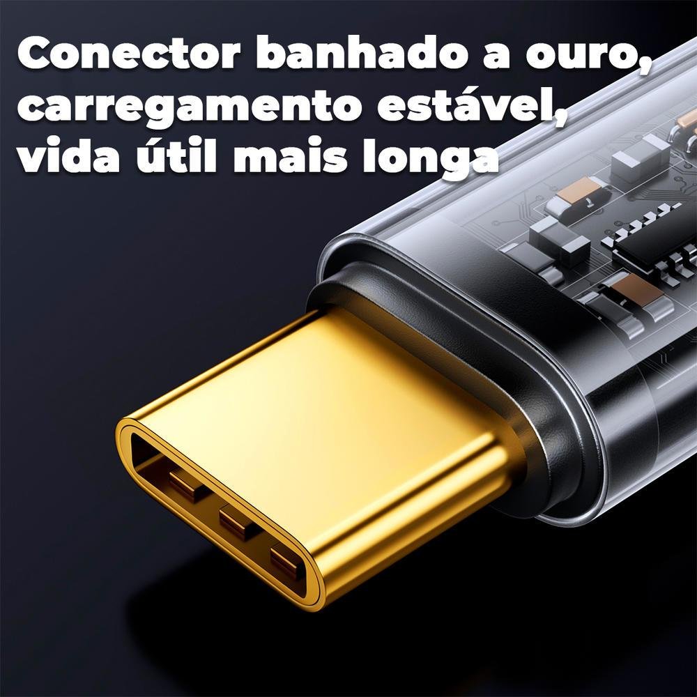 Cabo Carregador Ultra Rápido USB C, 100w, 1,2m, Preto, Joyroom