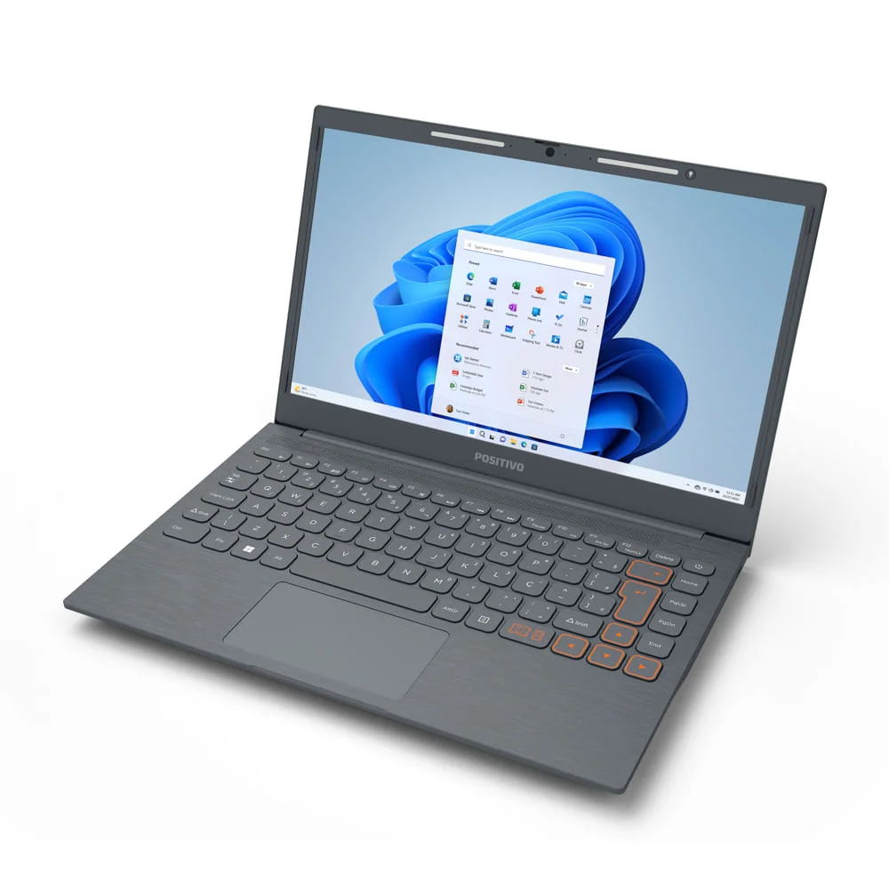 Notebook Positivo Vision C14 Intel® Celeron® Windows 11 Home 4gb 128gb Emmc 14” Hd Lumina Bar – Cinza - Inclui Microsoft 365*