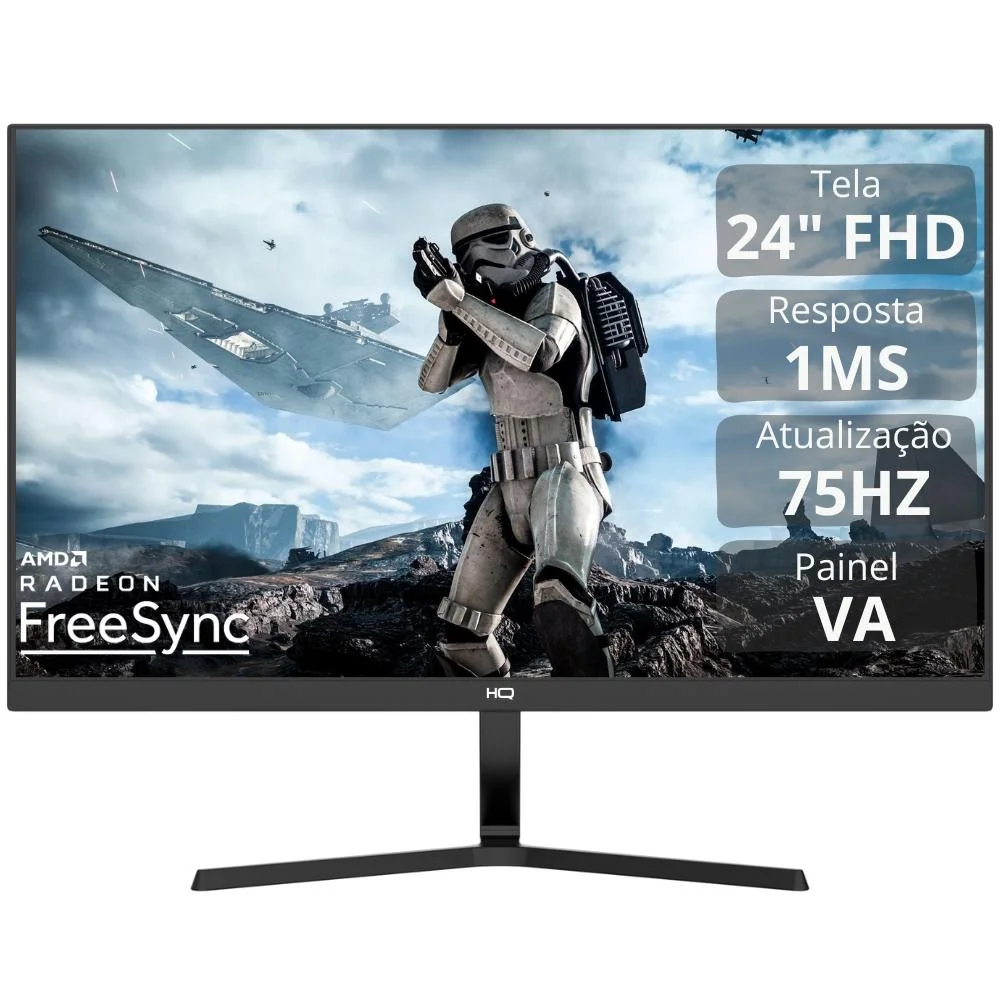 Monitor Gamer HQ Premium 24 Pol. Full HD, 1Ms, 75Hz, VA, AMD Freesync, HDMI - Gp24v175 Monitor Gamer HQ Premium 24 Pol. Full HD, 1Ms, 75Hz, VA, AMD Freesync, HDMI - Gp24v175