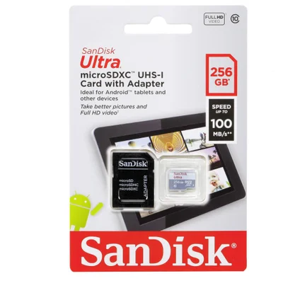 Carto De Memória Sandisk Ultra Microsd 256GB