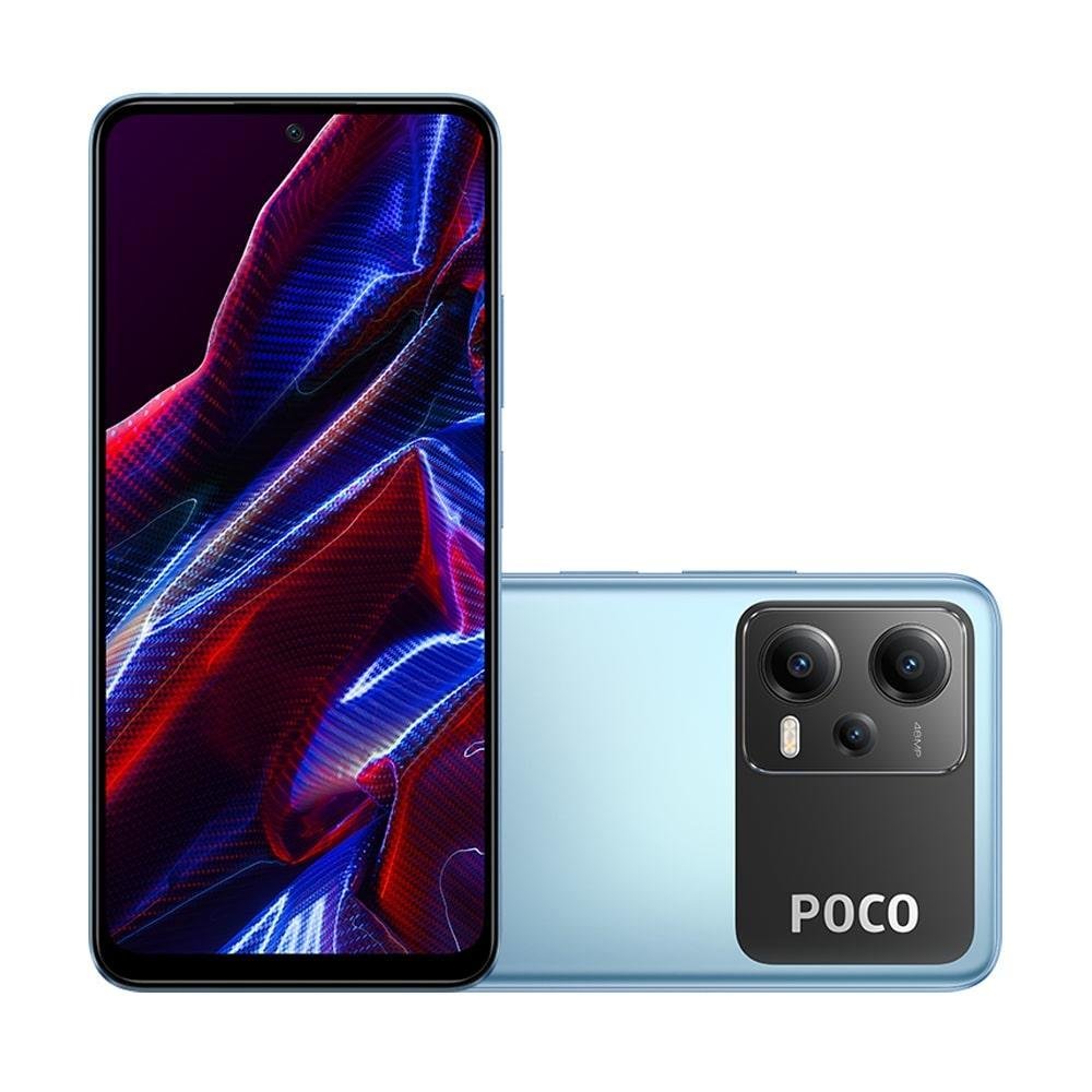 Smartphone Poco X5 5G, 128GB, 6GB, Qualcomm Snapdragon, Câmera Tripla 48MP, Azul Smartphone Poco X5 5G, 128GB, 6GB, Qualcomm Snapdragon, Câmera Tripla 48MP, Azul