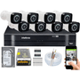 Kit Cftv 8 Cameras Segurança Hd Dvr Mhdx Intelbras C/ Hd