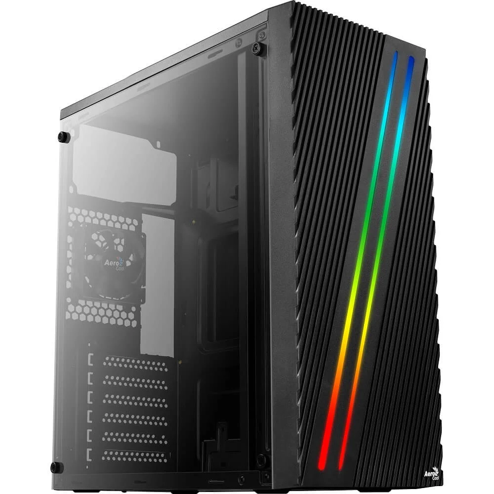 Gabinete Gamer Aerocool Streak V1 Frontal, Mid Tower, RGB, Lateral Acrílico - 78121