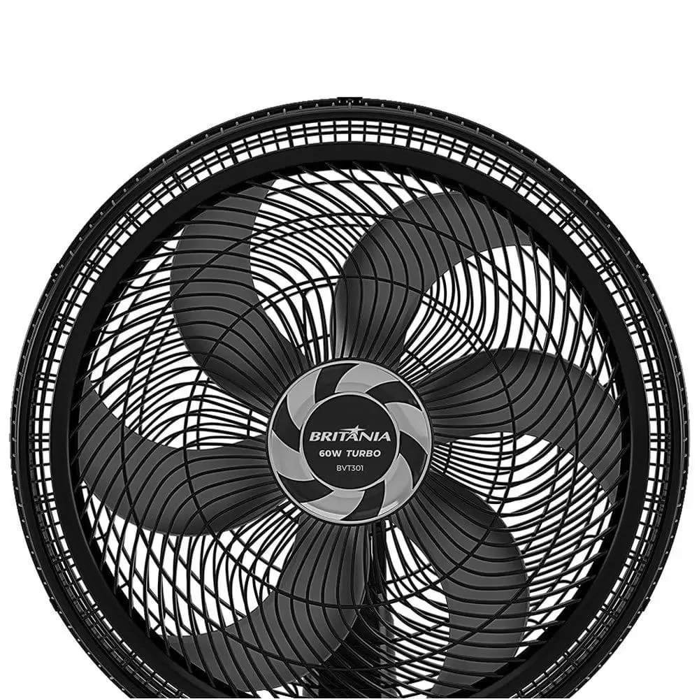 Ventilador Mesa Britânia Bvt301, 30cm, 60W, Preto, 220v Ventilador Mesa Britânia Bvt301, 30cm, 60W, Preto, 220v