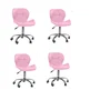 Kit 4 Cadeiras Office Eiffel Slim Ajustável Base Giratória - Rosa