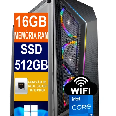 Pc Gamer I7 12700k 16GB RAM SSD 512GB KaBuM