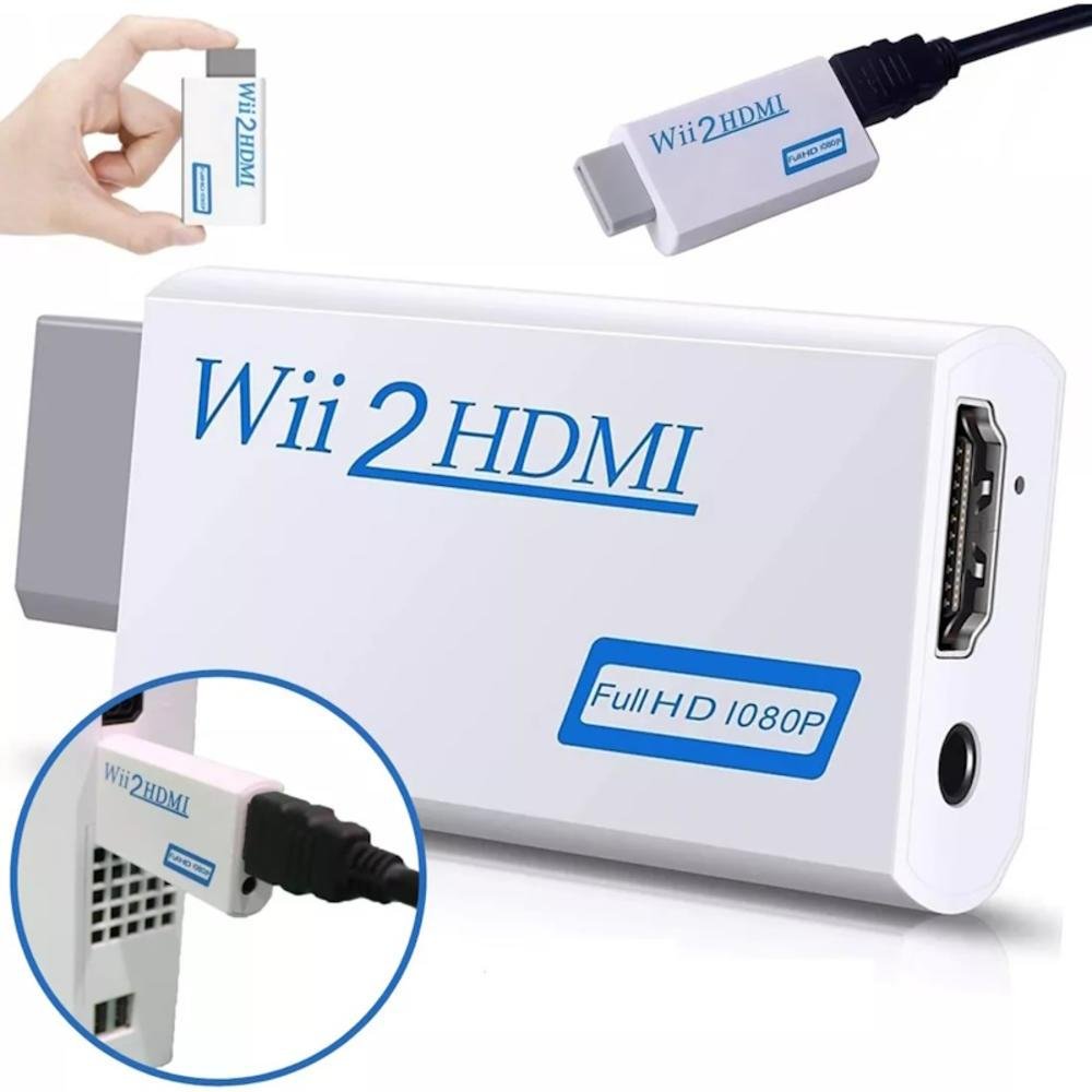 Adaptador Conversor Nintendo Wii, Áudio E Vídeo, AV Para HDMI Adaptador Conversor Nintendo Wii, Áudio E Vídeo, AV Para HDMI