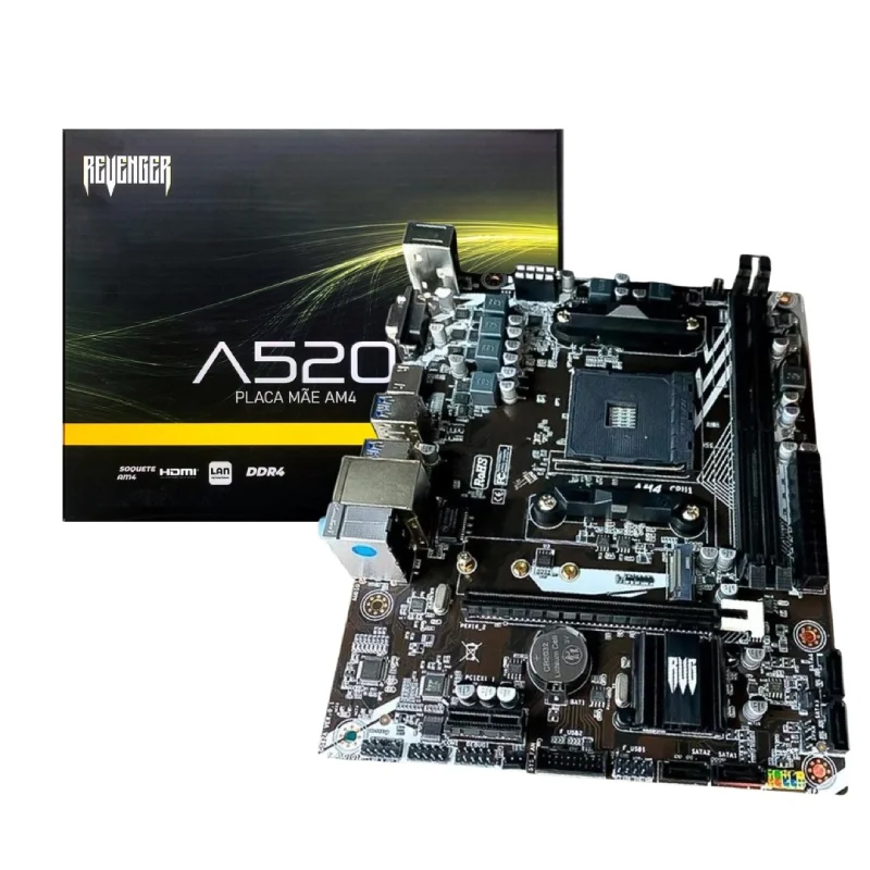 Placa Mãe A520 Revenger Am4 AMD Ryzen 16GB, DDR4, USB 3.0 Placa Mãe A520 Revenger Am4 AMD Ryzen 16GB, DDR4, USB 3.0