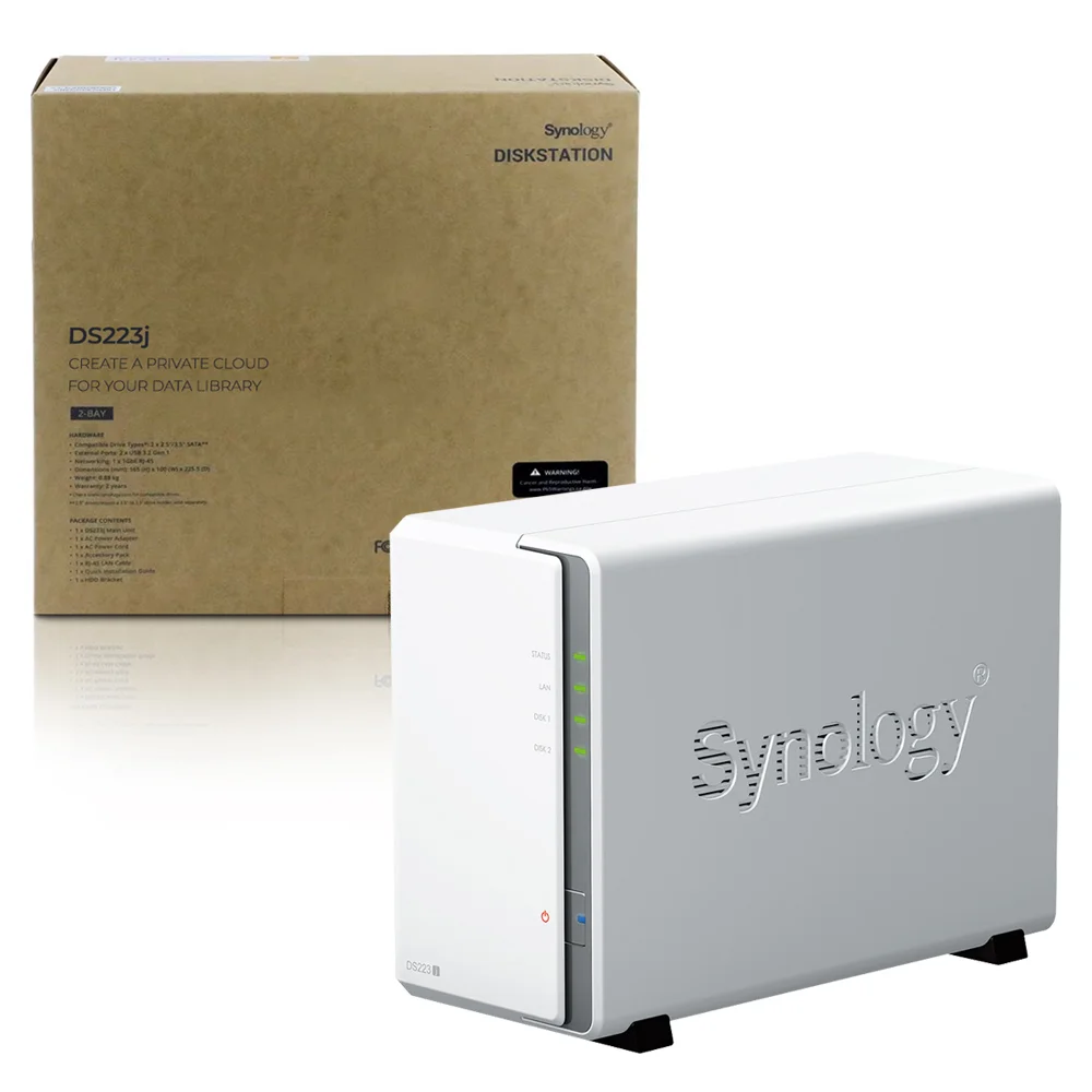 Storage Synology Diskstation Ds223j, Servidor NAS, 2 Baias, Sem HD