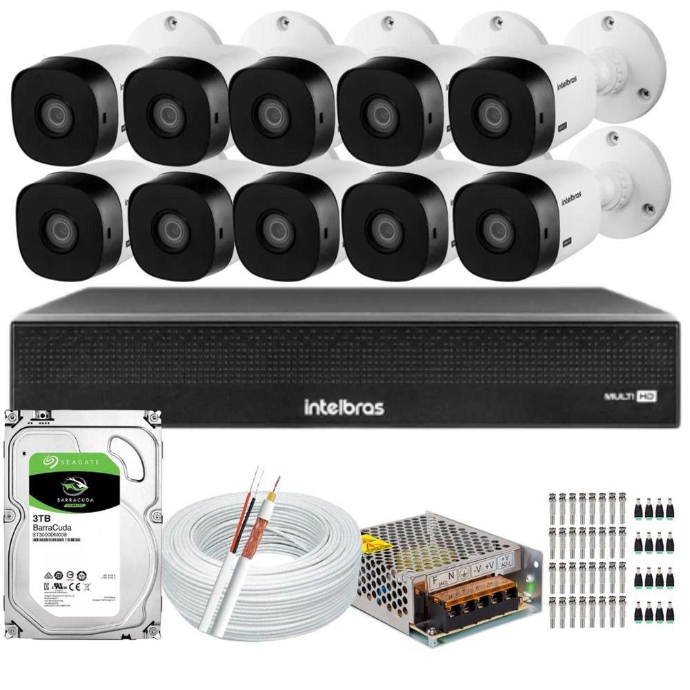 Kit Intelbras Cftv 8 Cameras DVR 3116C KaBuM