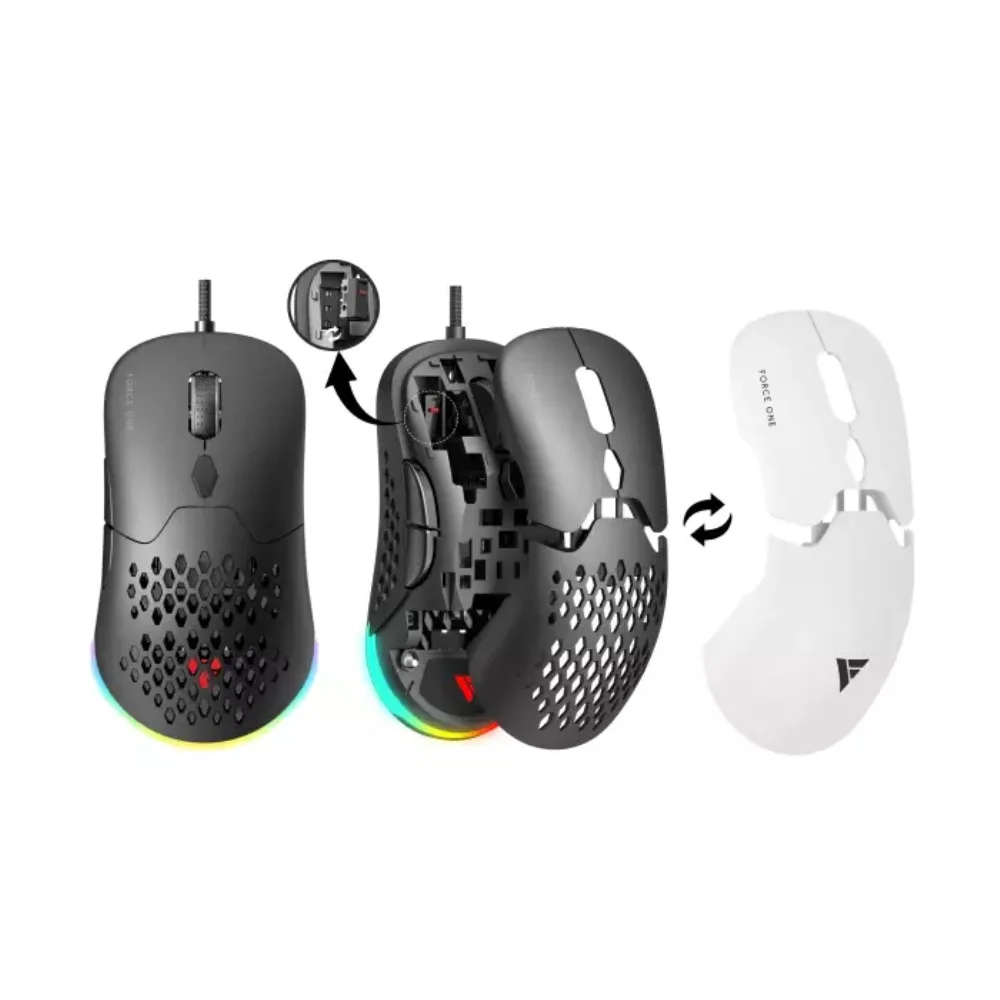 Mouse Force One Lynx 19000 DPI RGB Wireless KaBuM
