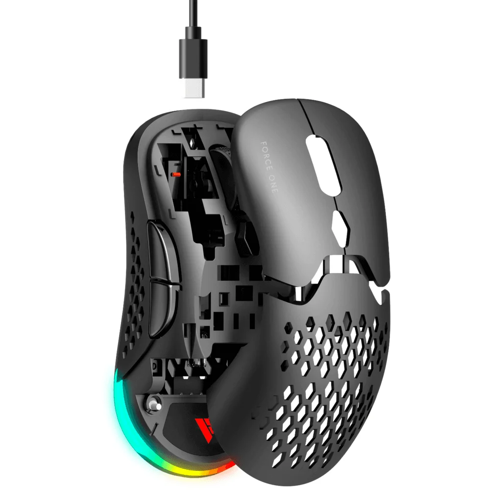 Mouse Force One Lynx 19000 DPI RGB Wireless KaBuM
