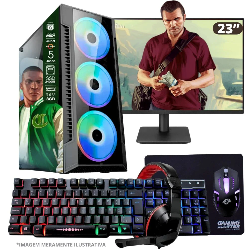 PC Gamer Tob AMD Ryzen 5 8GB SSD 240GB KaBuM