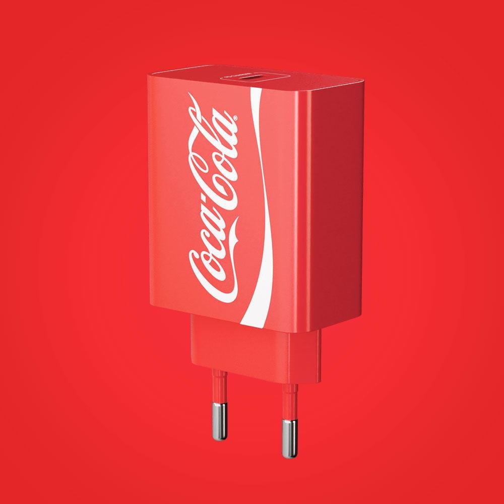 Carregador Lic CocaCola USBC Vermelho 20w KaBuM