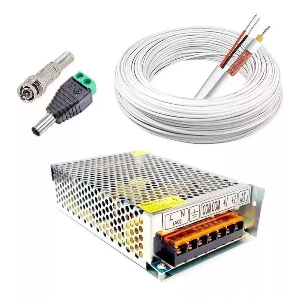 Kit Cftv Segurança Intelbras Vhd 3220, C/ Audio, Microfone, FULL HD, Dvr Mhdx 8ch + Hd 500GB