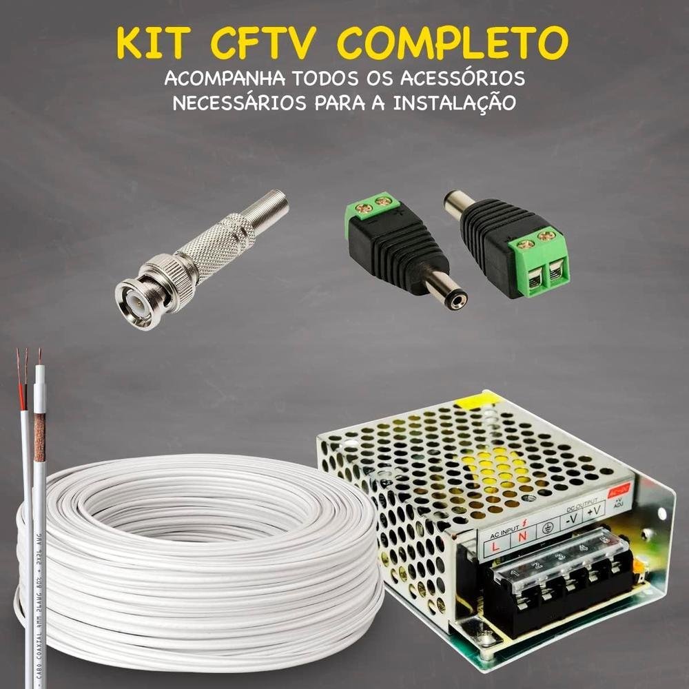 Kit Intelbras Cftv, 4 Cameras Segurança 1080p FULL HD + DVR 4 Canais, HD 500GB