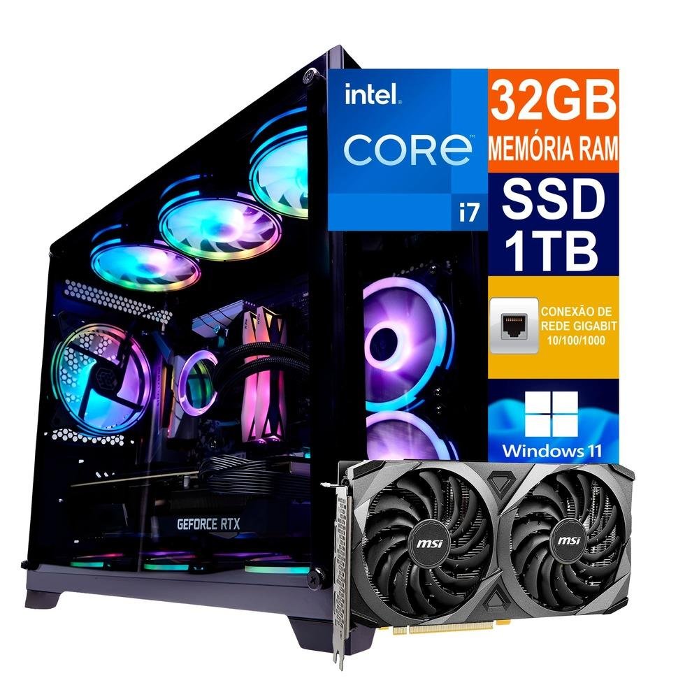 PC Gamer, Intel I7 14700kf, 32GB Memória RAM, DDR5, SSD 1tb M2 Nvme, Placa De Vídeo Rtx 4060ti 8GB, Placa Mãe B760m, Fonte 700w, Water Cooler 240mm PC Gamer, Intel I7 14700kf, 32GB Memória RAM, DDR5, SSD 1tb M2 Nvme, Placa De Vídeo Rtx 4060ti 8GB, Placa Mãe B760m, Fonte 700w, Water Cooler 240mm