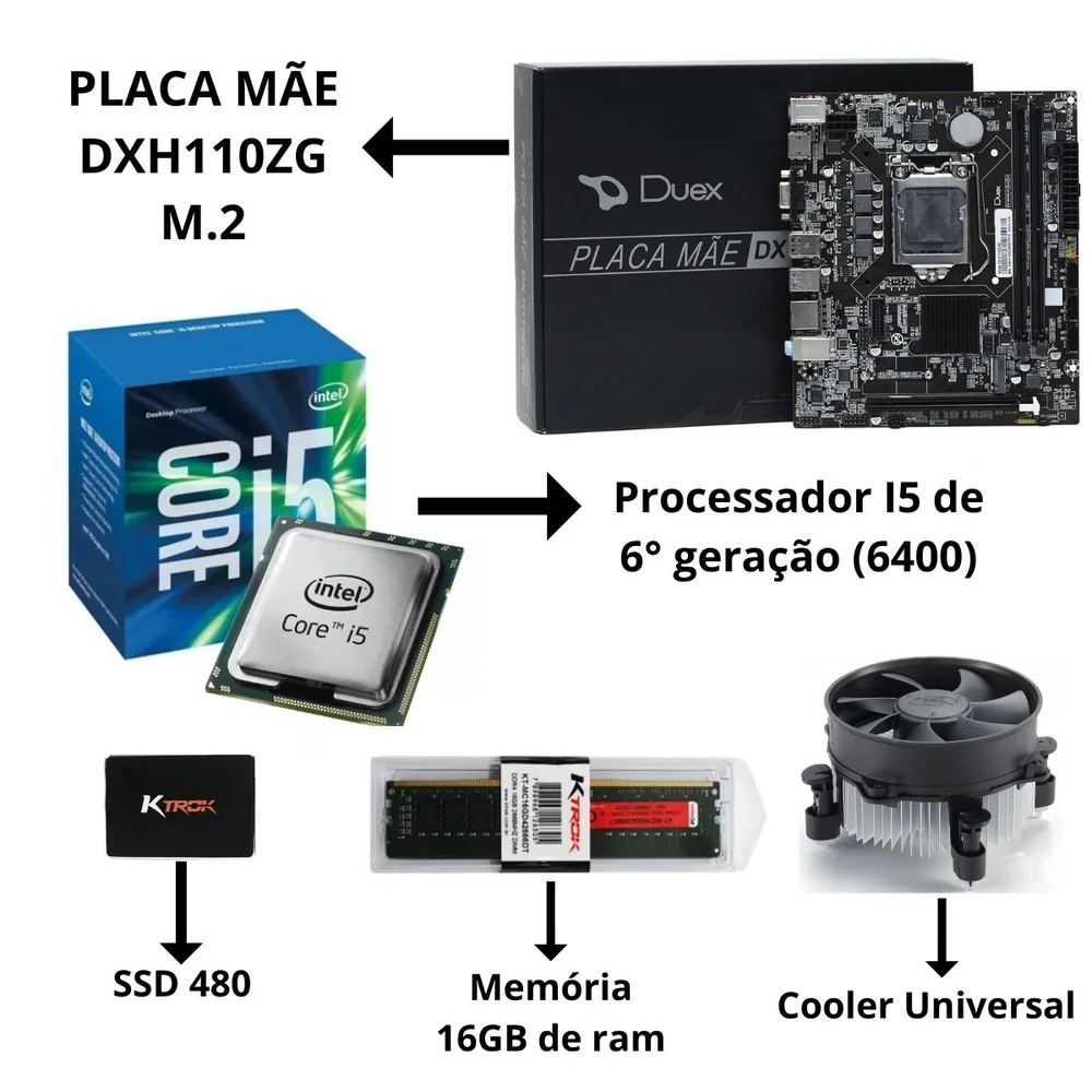 Computador Multipc Intel I5 6 Geraço 16GB KaBuM Computador Multipc Intel I5 6 Geraço 16GB KaBuM