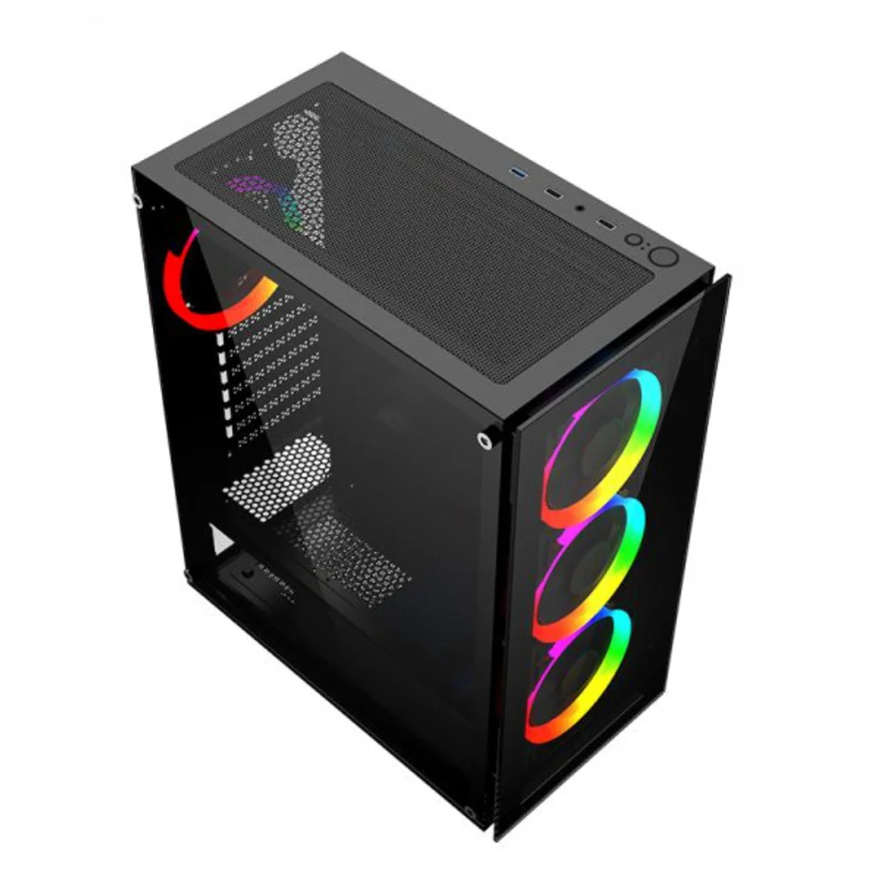 Gabinete Nexus Gamer Helium, Mid Tower, Acrílico Lateral, 3 Fans Frontais, Preto Gabinete Nexus Gamer Helium, Mid Tower, Acrílico Lateral, 3 Fans Frontais, Preto