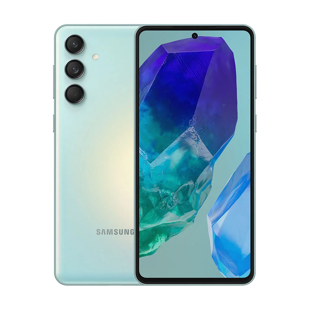 Smartphone Samsung Galaxy M55, 256GB, 8GB RAM, Câmera Tripla Até 50MP, Tela Super Amoled 6.7, Verde Claro Smartphone Samsung Galaxy M55, 256GB, 8GB RAM, Câmera Tripla Até 50MP, Tela Super Amoled 6.7, Verde Claro