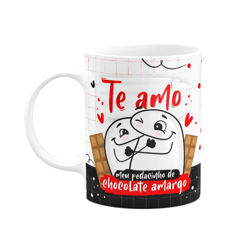 Caneca Flork Páscoa - Te Amo Meu Chocolate Amargo