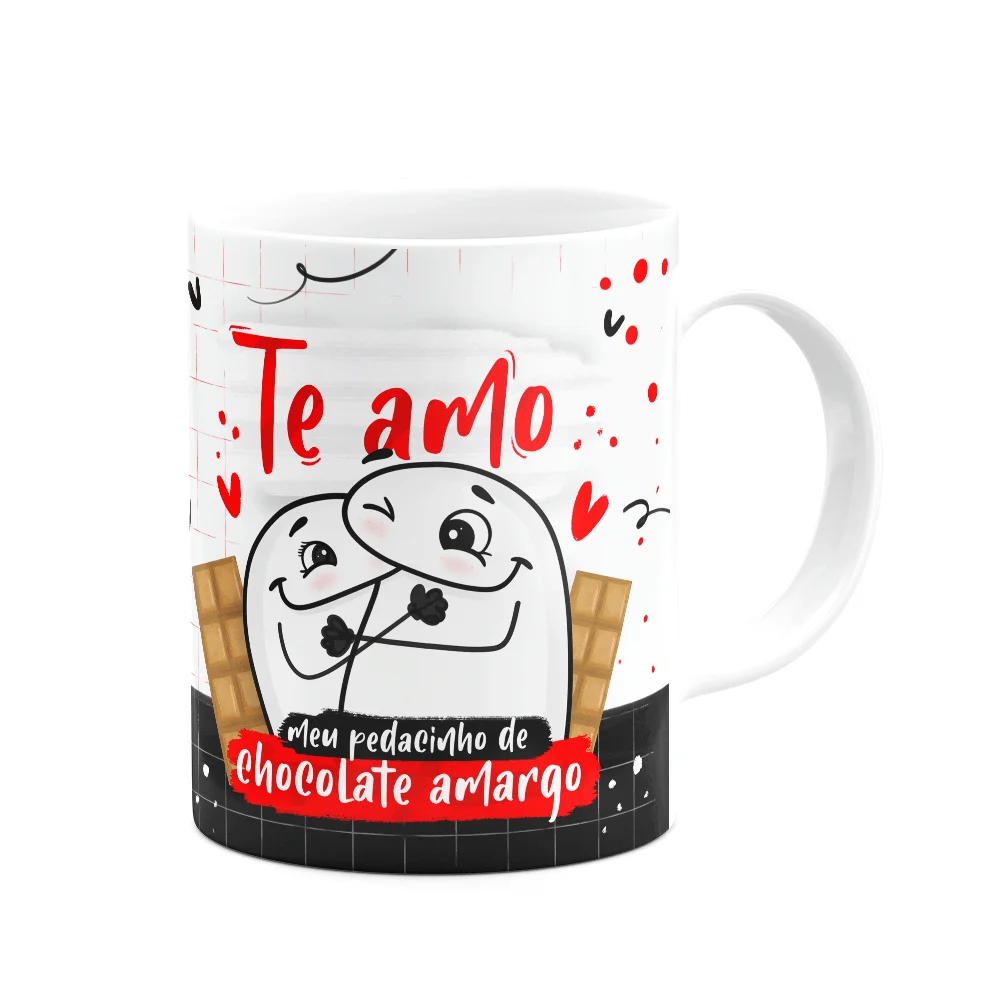Caneca Flork Páscoa - Te Amo Meu Chocolate Amargo