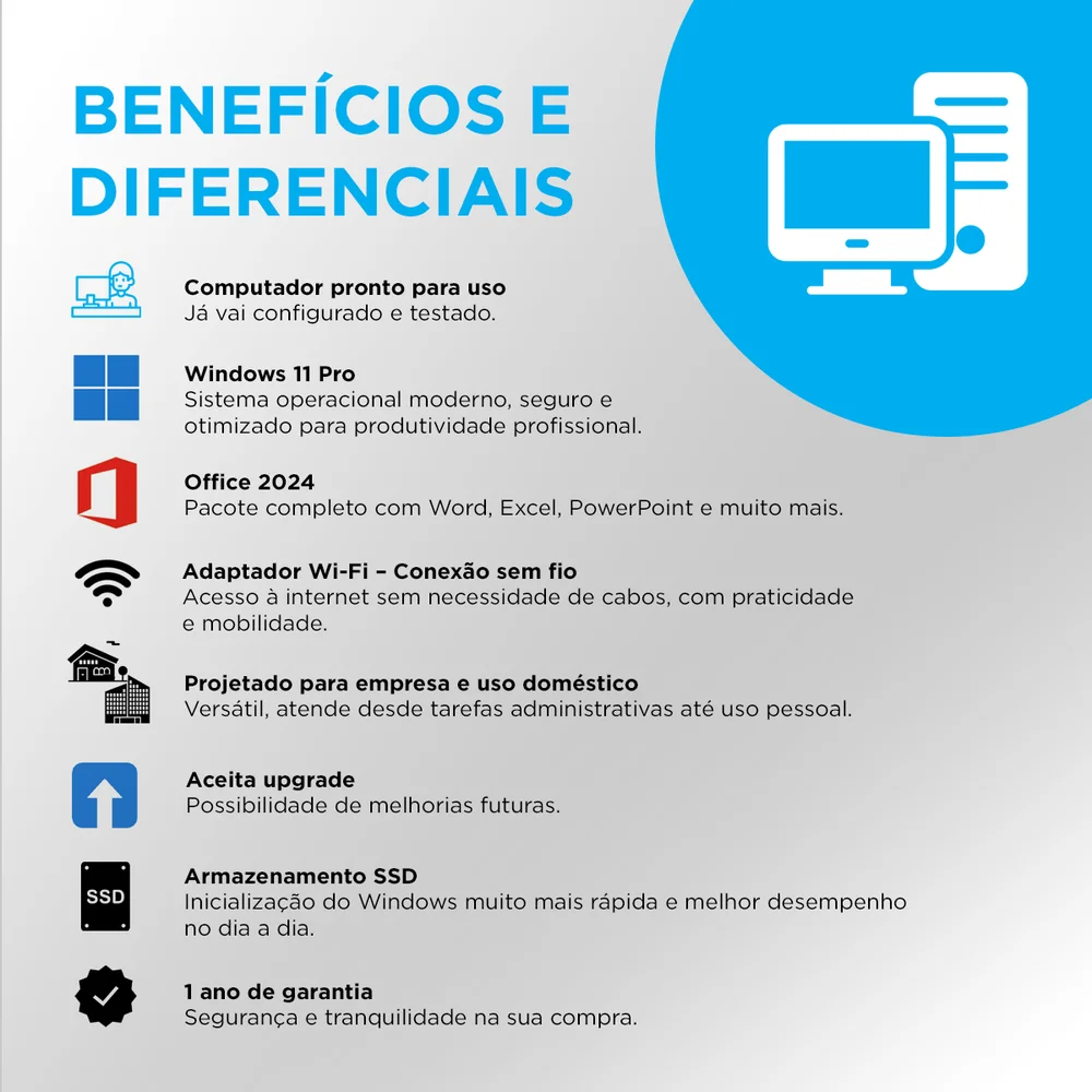 Mini PC Cpu Desktop Intel Core I5 4570, 8GB RAM, SSD 240GB, Windows 11 em Campinas - foto 3
