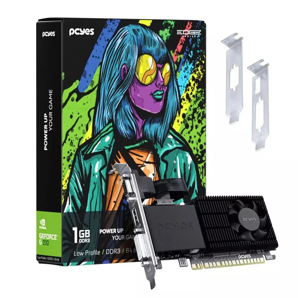 Placa De Vídeo Geforce G 210 PCyes Nvidia 1gb Ddr3 64 Bits - Ppe210dr3sfbr Placa De Vídeo Geforce G 210 PCyes Nvidia 1gb Ddr3 64 Bits - Ppe210dr3sfbr