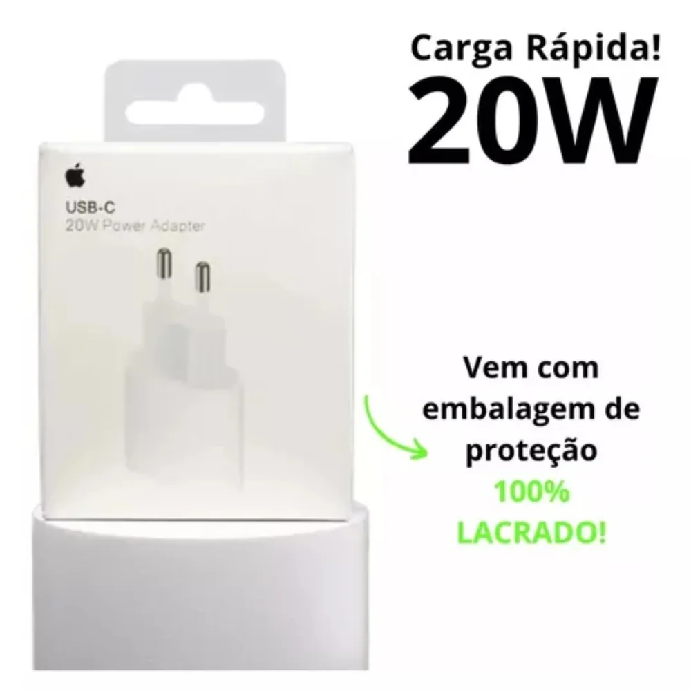Carregador Fonte Apple Ipad Iphone Usb-c 20w Anatel - Muvu3bz/a Carregador Fonte Apple Ipad Iphone Usb-c 20w Anatel - Muvu3bz/a