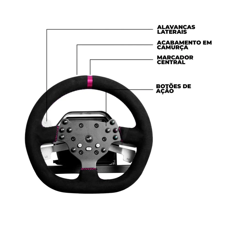Volante Gamer Force Feedback Joystick Gaming C/ Pedal Câmbio