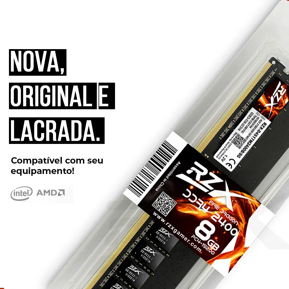 Memória Ram Gamer Rzx Firedragon Desktop 8GB KaBuM