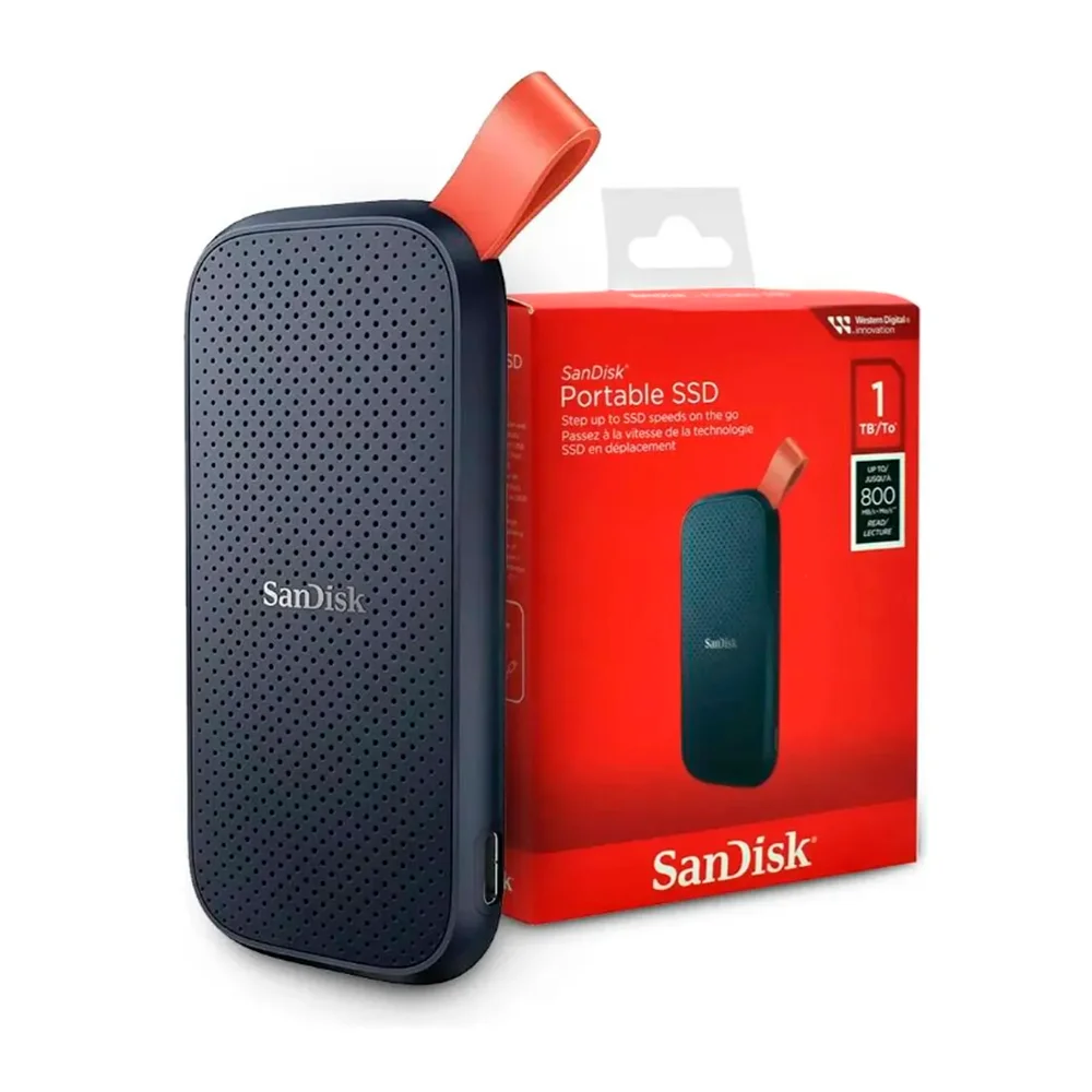 SSD. Externo 1TB Usb Tipo C 3.2 800mb/s Leit Preto E Laranja Sdssde30-1t00-g26 Sandisk